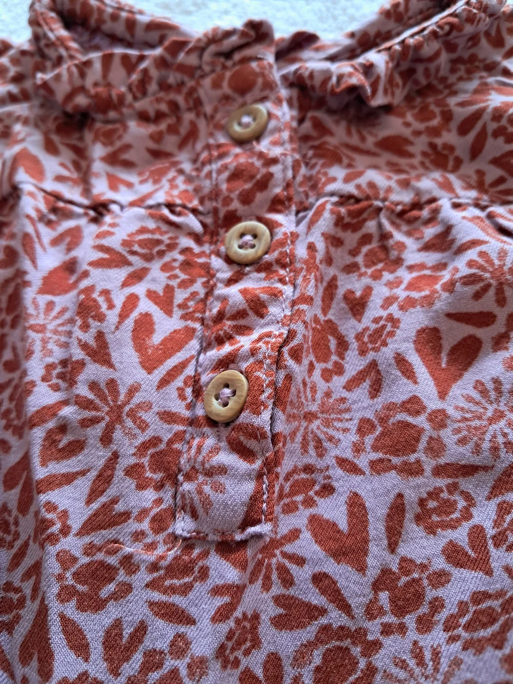 Carter's Dusty Rose Floral Button-Up Baby Top